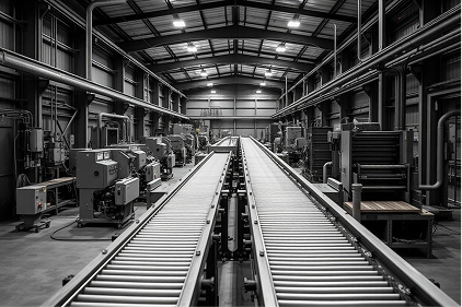 Completed turnkey peeler line installed inside a plant